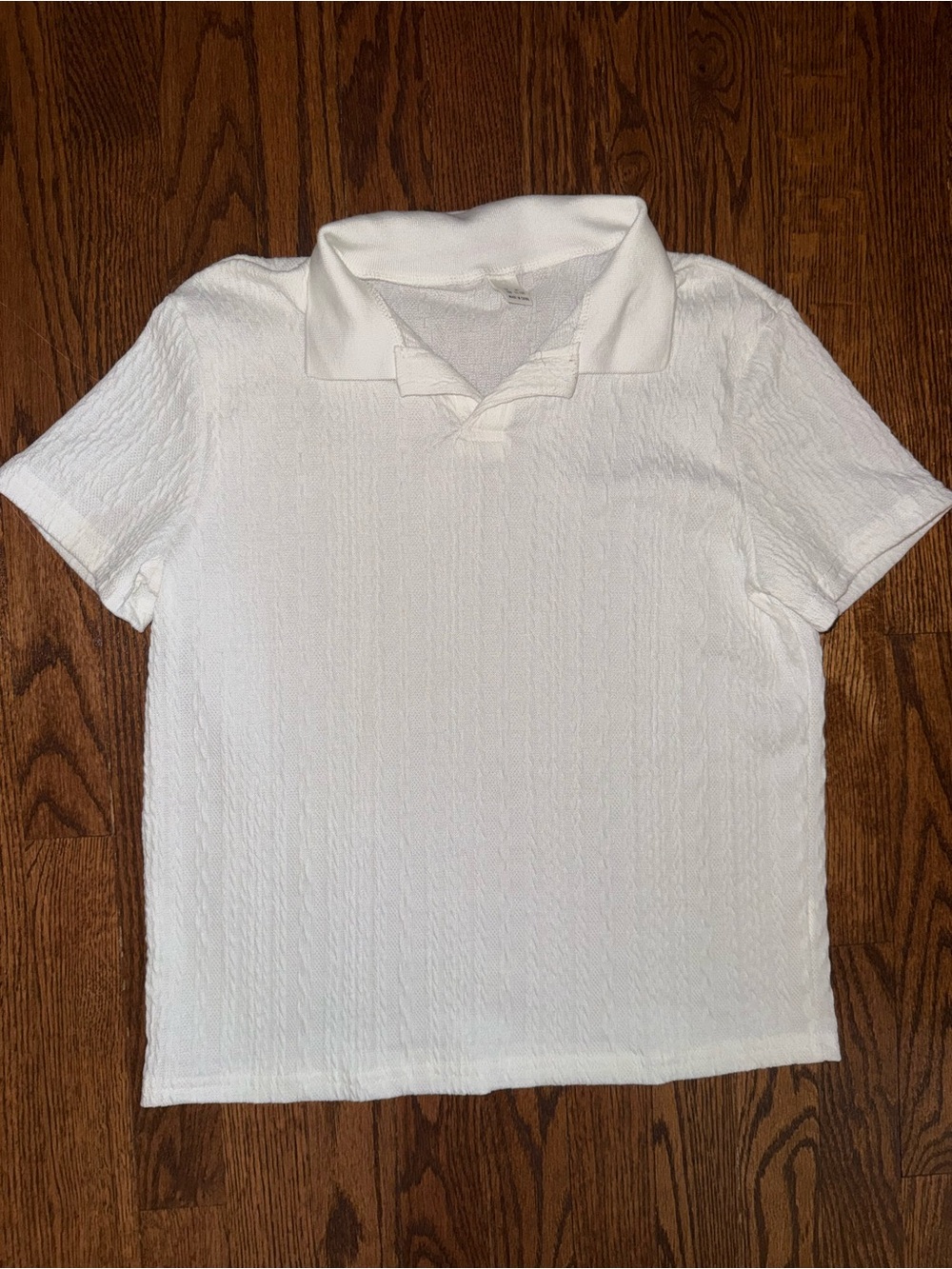 Amazon White Textured Polo Shirt for Kids
